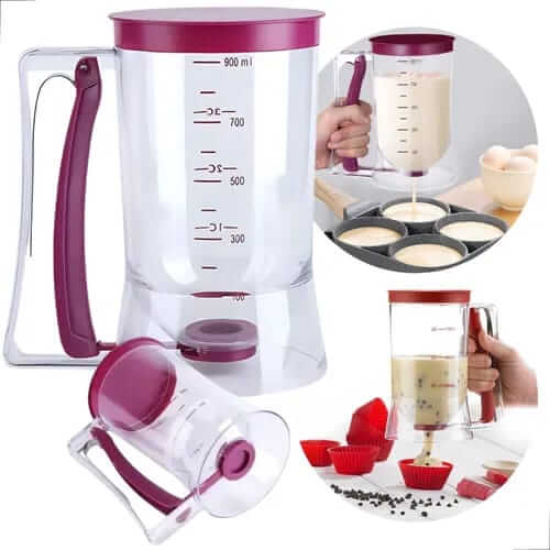 Dispensador de Massa Casaê 900ml para cupcake e panqueca