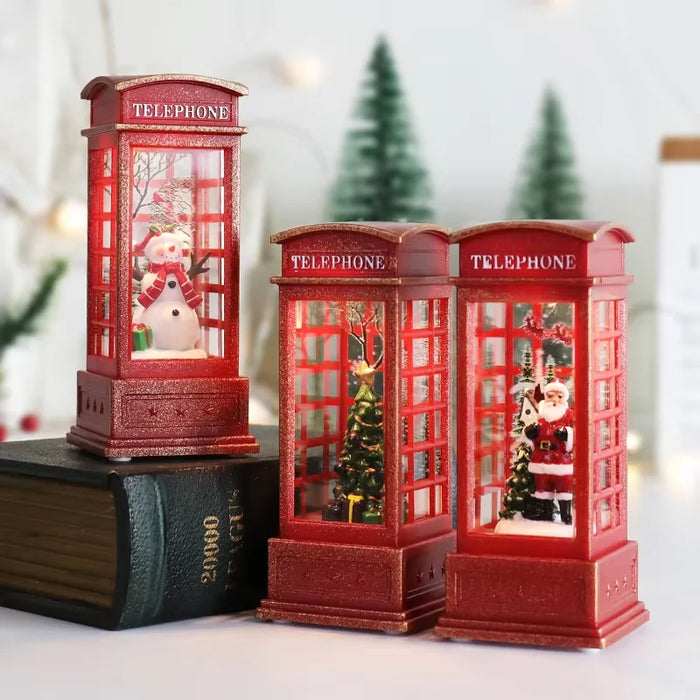 cabine telefônica de natal,
enfeite natalino decorativo,
decoração natalina criativa,
mini cabine londrina natal,
presente de natal decorativo,